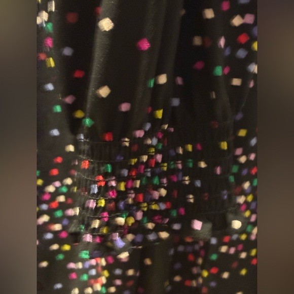 KATE SPADE CONFETTI PRINT SMOCKED SHIRT DRESS Zip Front Size 10 - Picture 12 of 16